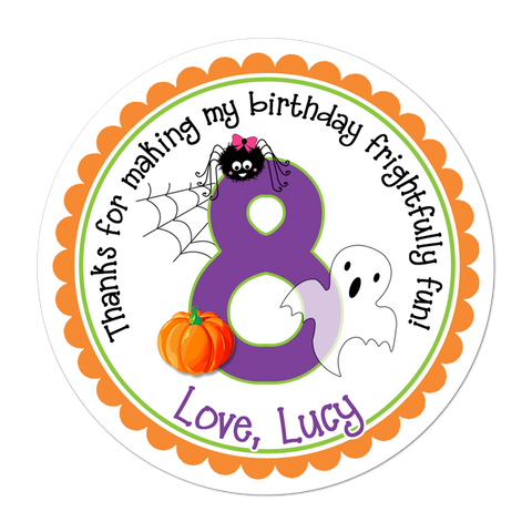 Halloween Personalized Birthday Favor Sticker