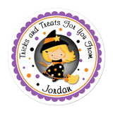 Blonde Hair Witch Personalized Sticker Halloween Stickers - INKtropolis