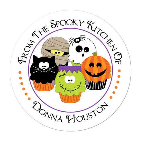 Halloween Cupcakes Personalized Halloween Sticker