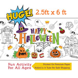 Halloween Coloring Banner, Poster, Paper Table Cover