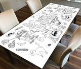Halloween Coloring Banner, Poster, Paper Table Cover