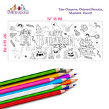 Halloween Coloring Banner, Poster, Paper Table Cover