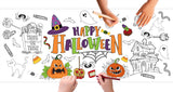 Halloween Coloring Banner, Poster, Paper Table Cover