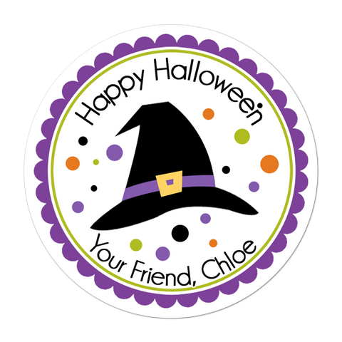 Witch Hat Personalized Halloween Sticker