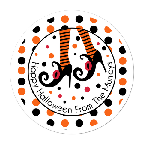 Witch Feet Personalized Halloween Sticker