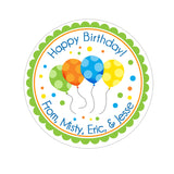 Happy Birthday Balloons Personalized Sticker Birthday Stickers - INKtropolis