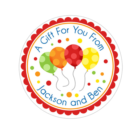 Happy Birthday Balloons Personalized Sticker