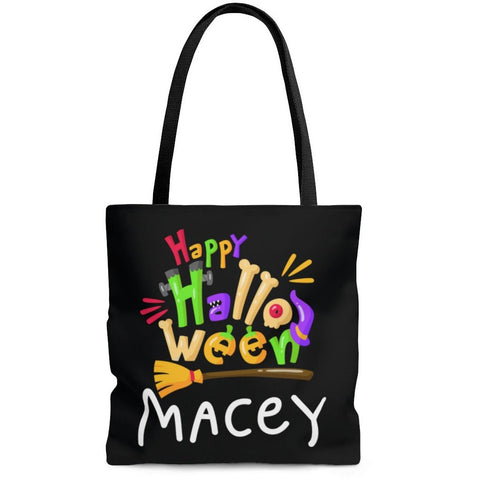 Personalized Halloween Trick Or Treat Bag, Kids Halloween Tote Bag - Happy Halloween