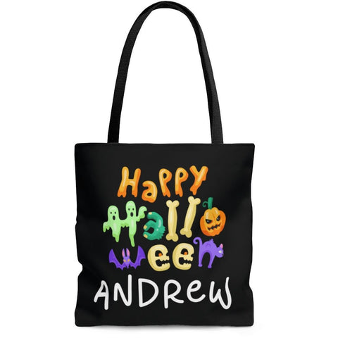 Personalized Halloween Trick Or Treat Bag, Kids Halloween Tote Bag - Happy Halloween Too