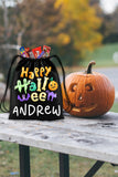 Personalized Halloween Trick Or Treat Bag, Kids Drawstring Bag - Happy Halloween Too