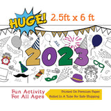 Happy New Year Coloring Banner, Poster, Paper Table Cover