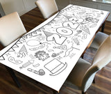 Happy New Year Coloring Banner, Poster, Paper Table Cover