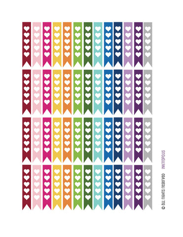 Monthly Planner Stickers Heart Rainbow Flags Stickers Planner Labels Compatible with Erin Condren Vertical Life Planner