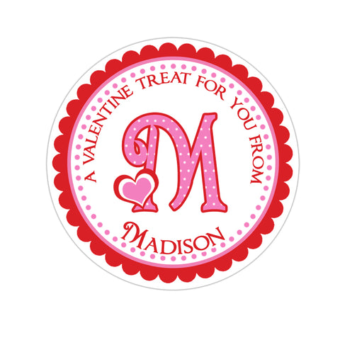 Heart Monogram Personalized Valentines Day Sticker