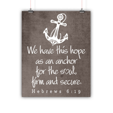 Bible Art Hebrews 6:19 - Scripture Wall Art