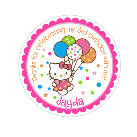 Hello Kitty Personalized Birthday Favor Sticker