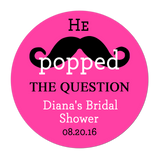 Popped The Question Mustache Personalized Sticker Wedding Stickers - INKtropolis