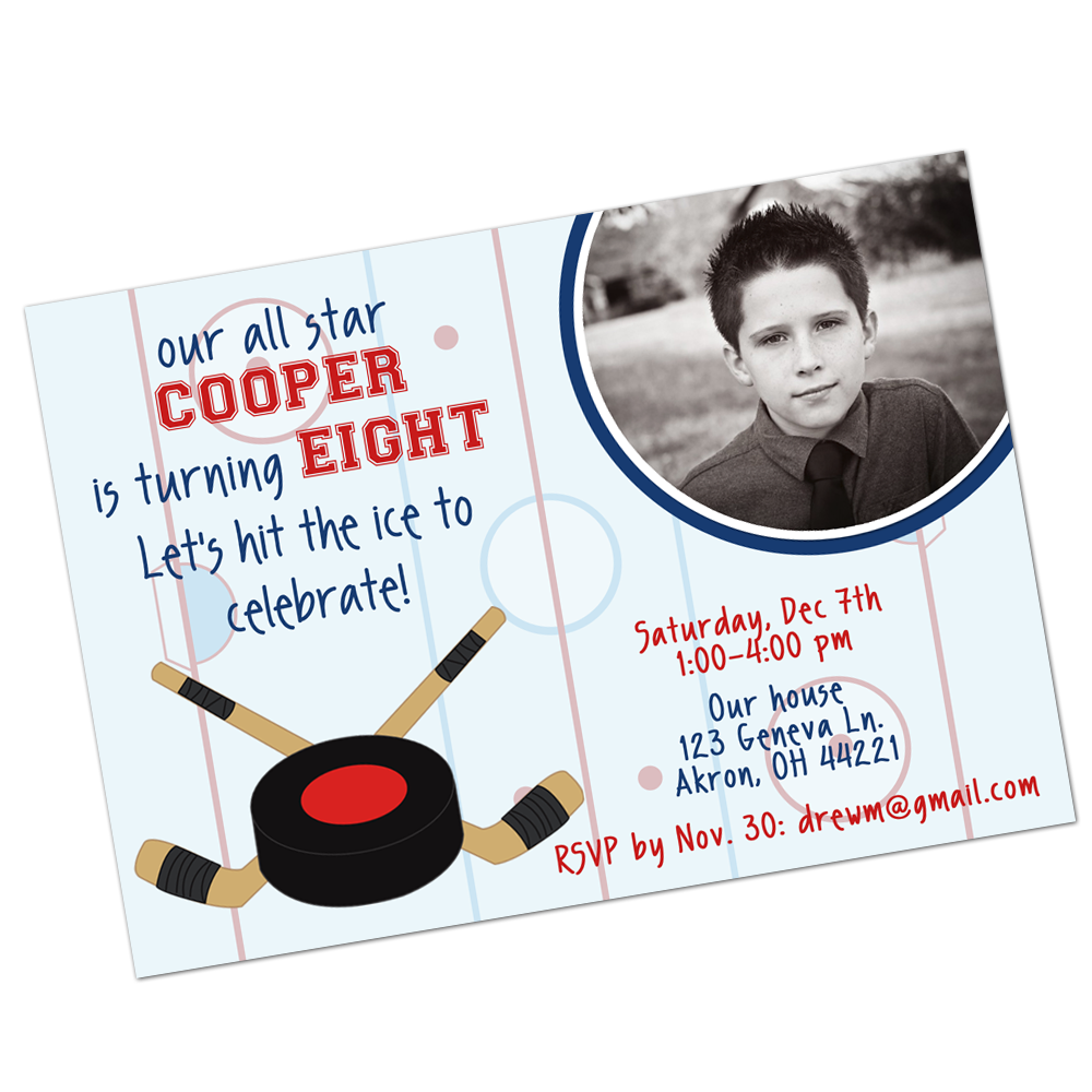 Ice Hockey Digital Invitation Digital Invitations - INKtropolis