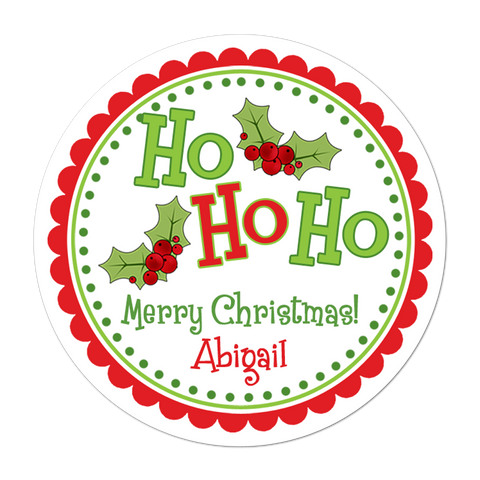 Ho Ho Ho Personalized Christmas Gift Sticker