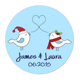 Winter Birds Personalized Sticker Wedding Stickers - INKtropolis