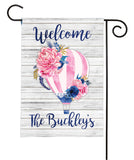 personalized hot air balloon garden flag