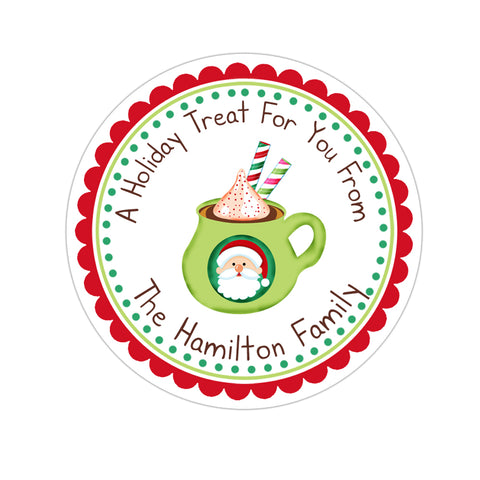 Hot Chocolate Personalized Holiday Gift Sticker