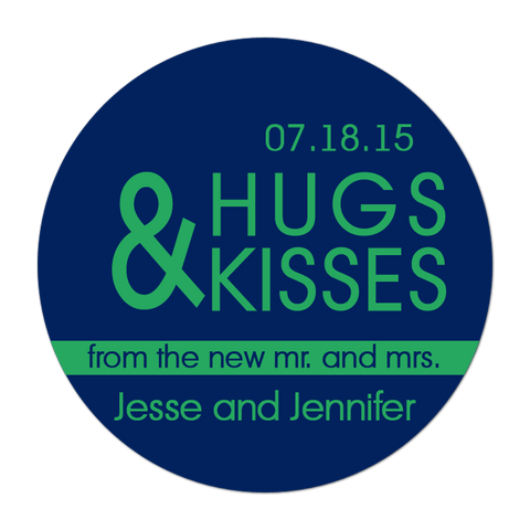 Hugs and Kisses Wedding Favor Sticker