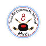 Ice Hockey Personalized Sticker Birthday Stickers - INKtropolis