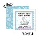 Personalized Blue Ice Skating Birthday Favor Tags