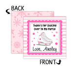 Personalized Pink Ice Skating Birthday Favor Tags