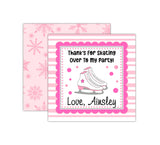 Personalized Pink Ice Skating Birthday Favor Tags