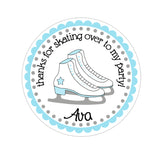 Ice Skates Personalized Sticker Birthday Stickers - INKtropolis