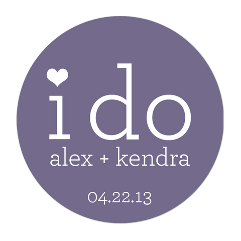 I Do Personalized Wedding Favor Sticker