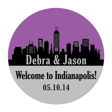 Indianapolis Skylins Personalized Destination Wedding Favor Sticker