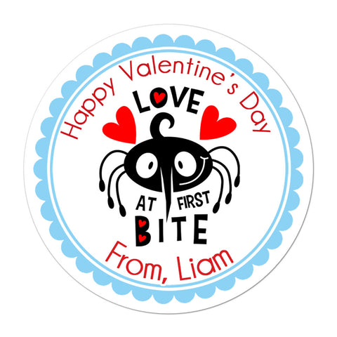 Love Bites Insect Personalized Valentines Day Sticker