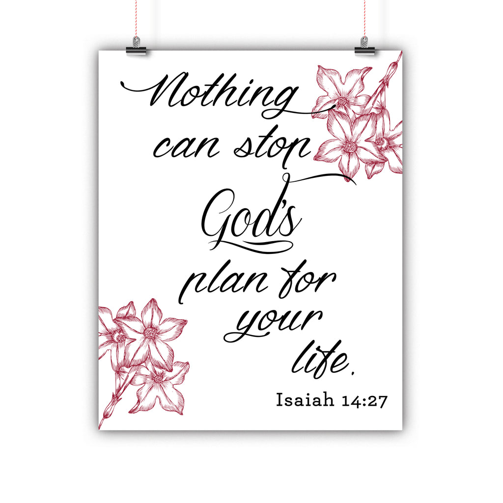 Bible Artwork Nothing Can Stop Gods Plan For Your Life Isaiah 14:27 Poster, Print, Framed or Canvas other art - INKtropolis
