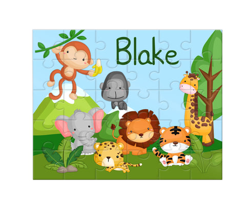 Personalized Jungle Safari Jigsaw Puzzle