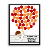 Personalized Birthday Guest Book Alternative - Karate Boy Balloons - Customized Poster, Print, Framed or Canvas, 50 Signatures Birthday Guest Book Alternative - INKtropolis