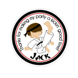 Karate Boy Personalized Sticker Birthday Stickers - INKtropolis