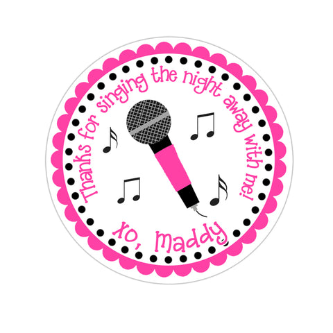 Karaoke Personalized Birthday Favor Sticker