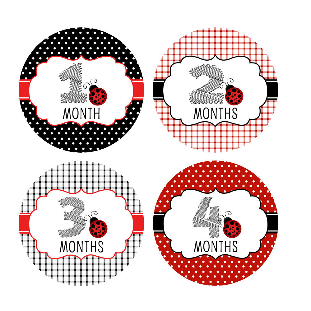 Ladybug Monthly Baby Stickers onesie sticker - INKtropolis