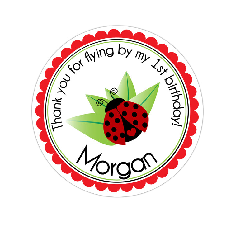 LadyBug Personalized Sticker Birthday Stickers - INKtropolis