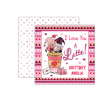 Personalized Latte Valentine's Day Tags, Valentine Cards