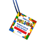 Personalized Building Blocks Birthday Favor Tags