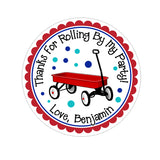 Little Red Wagon Personalized Sticker Birthday Stickers - INKtropolis