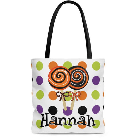 Personalized Halloween Trick Or Treat Bag, Kids Halloween Tote Bag - Lollipops