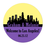 Los Angeles Skyline Personalized Sticker Wedding Stickers - INKtropolis