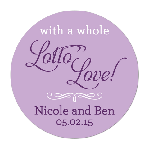 Whole Lotto Love Personalized Wedding Favor Sticker