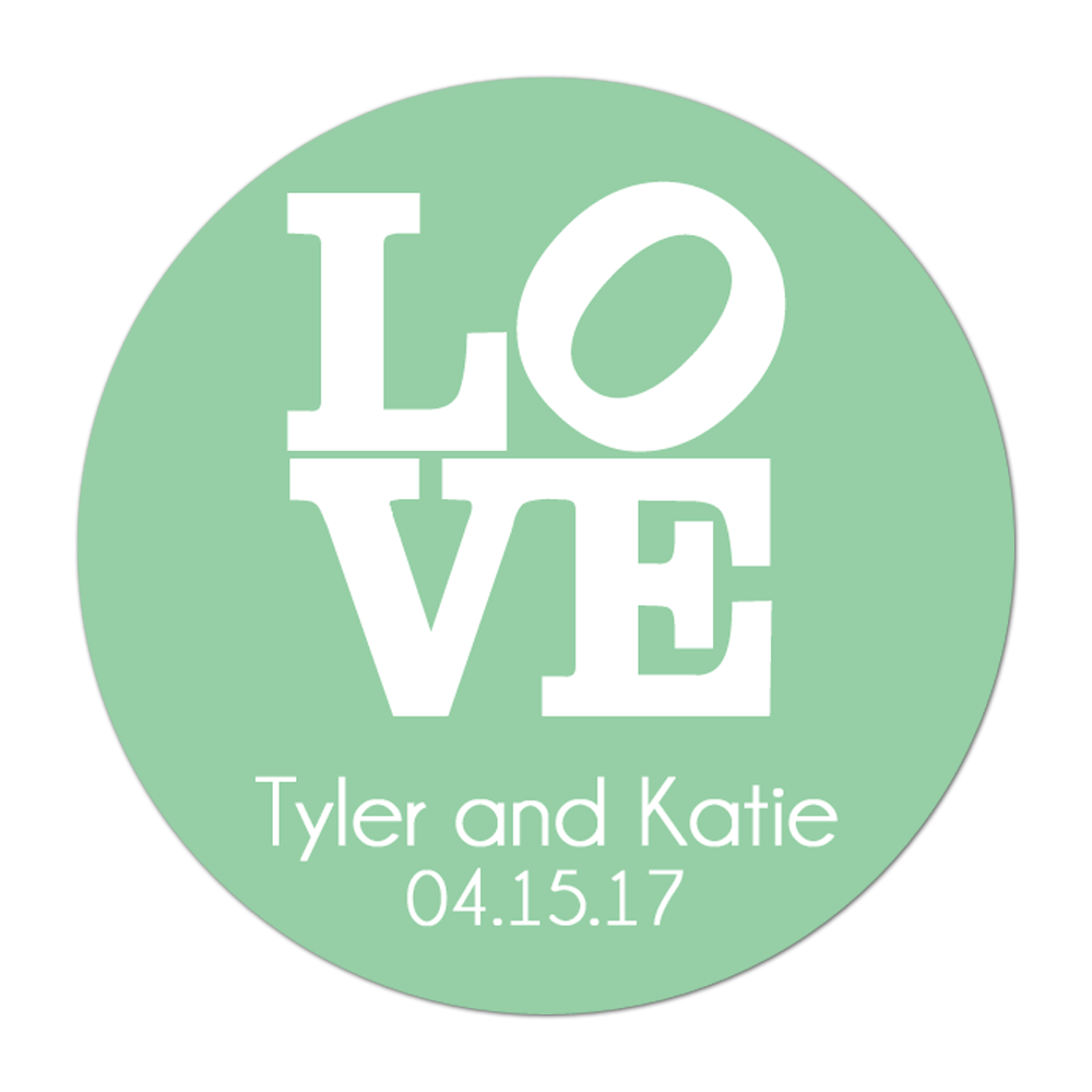 LOVE Block Letter Personalized Sticker Wedding Stickers - INKtropolis