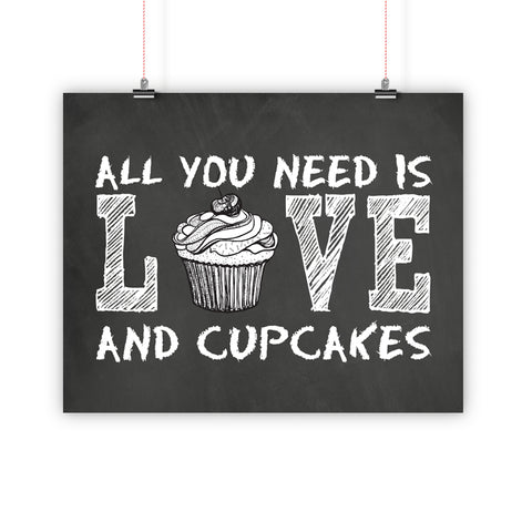Love And Cupcakes Kitchen Wall Art